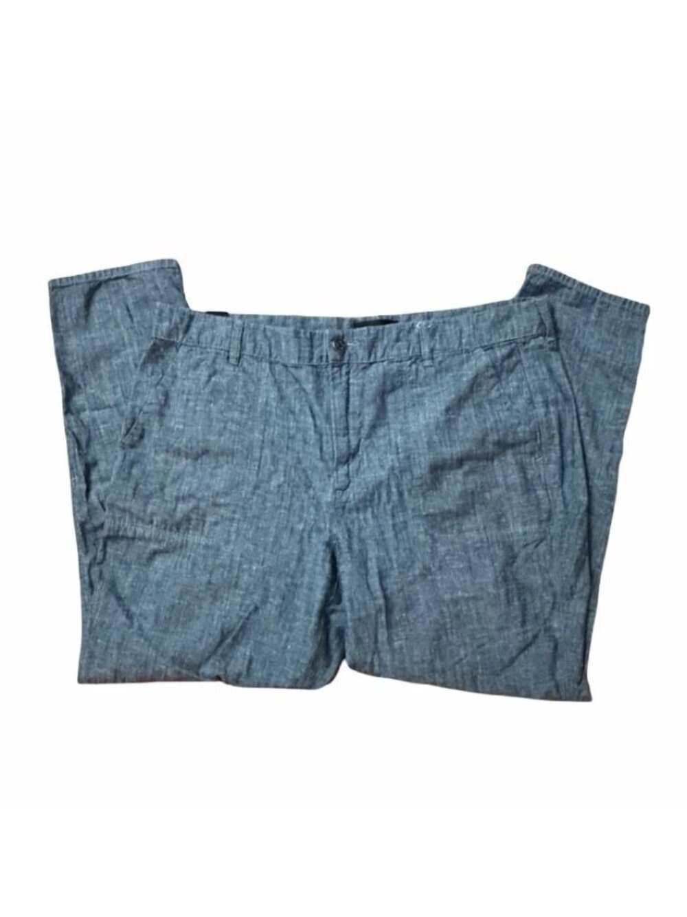 Vince Blue Lightweight Cotton Pants Size 31 Trouser Straight Leg Chambray Look